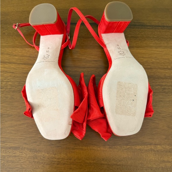 Loeffler Randall Carmen Red Moiré Bow Heel - Picture 3 of 3